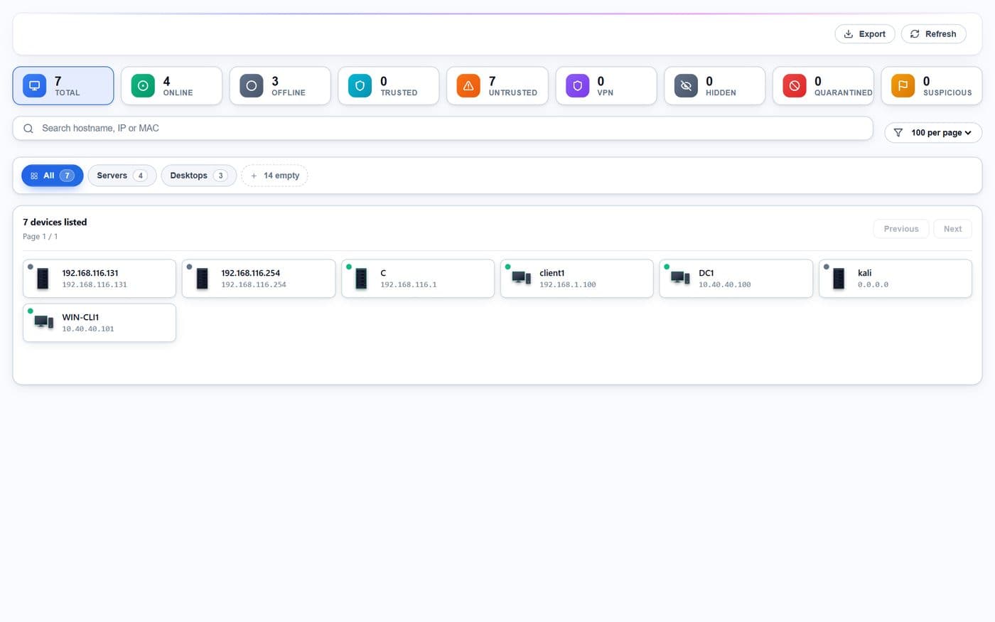 Screen — every documented control marked