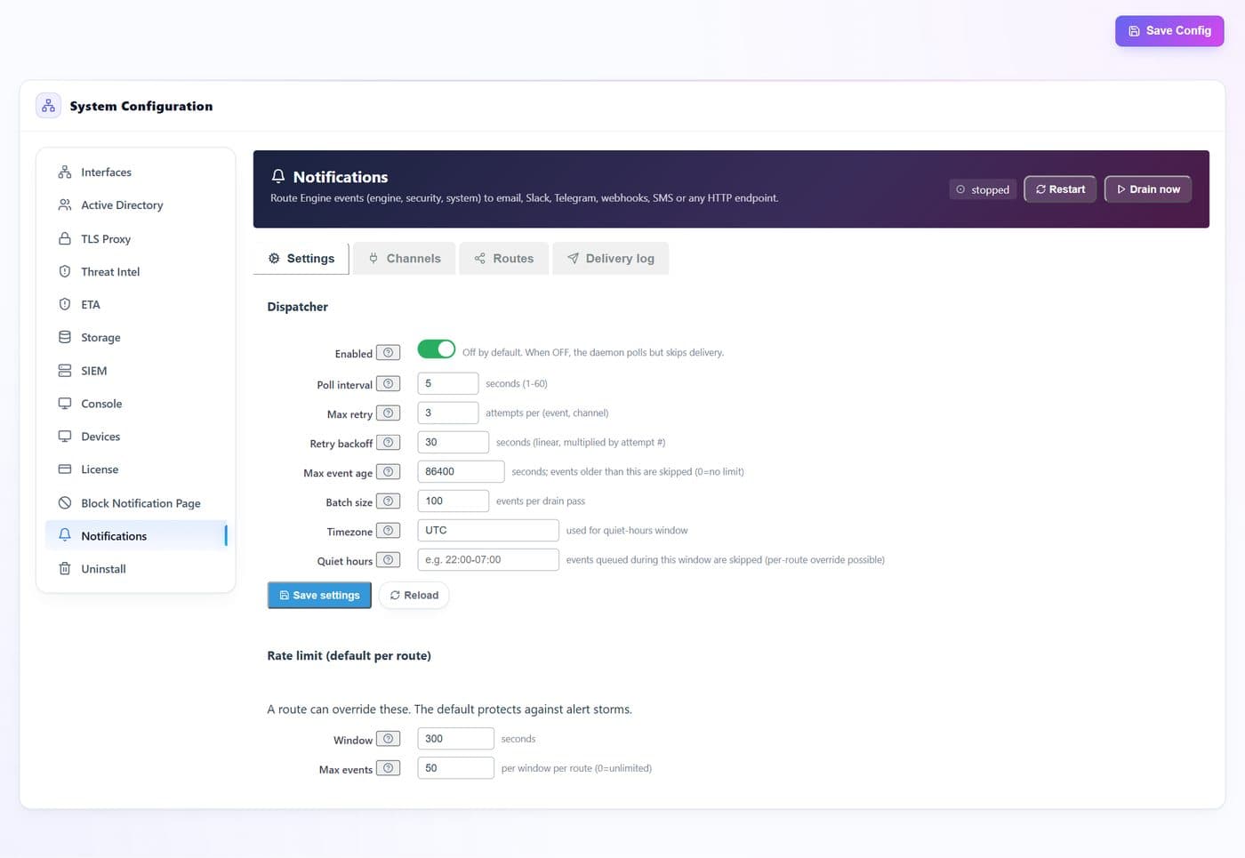 Notifications — every documented control marked