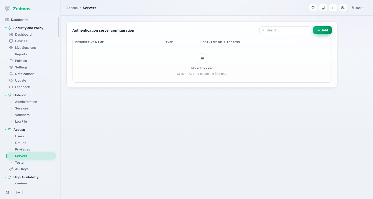 Access: Authentication servers