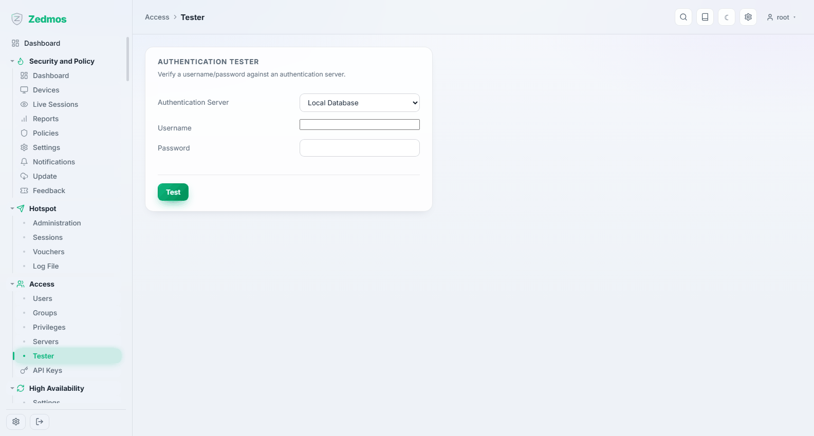 Access: Authentication tester