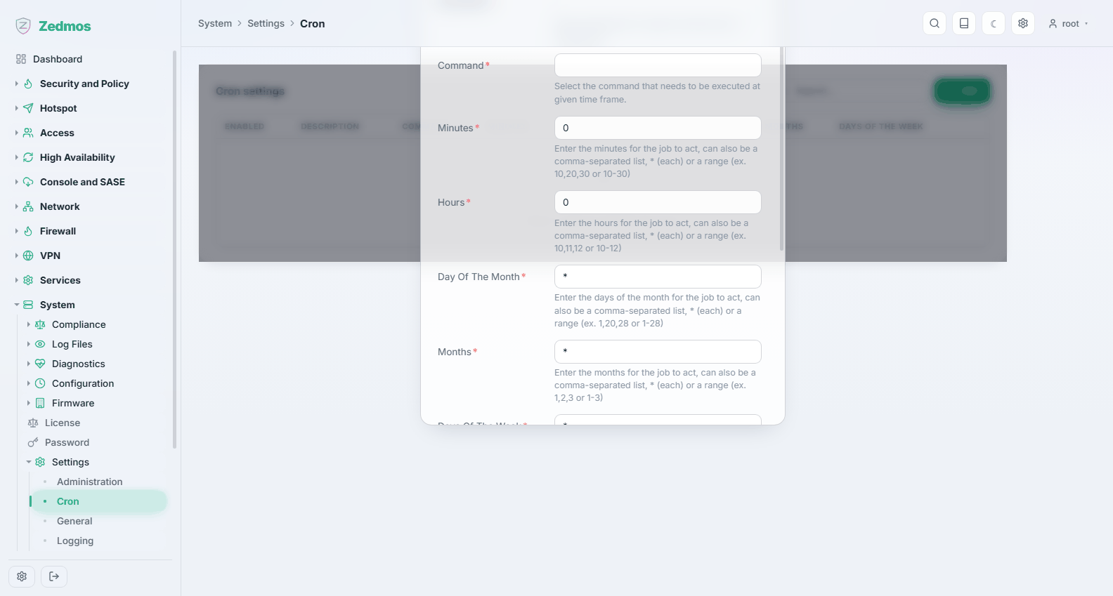 System: adding a cron job