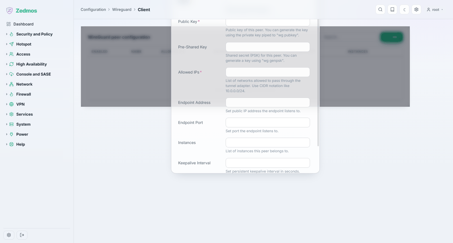 VPN: Einen WireGuard-Peer anlegen