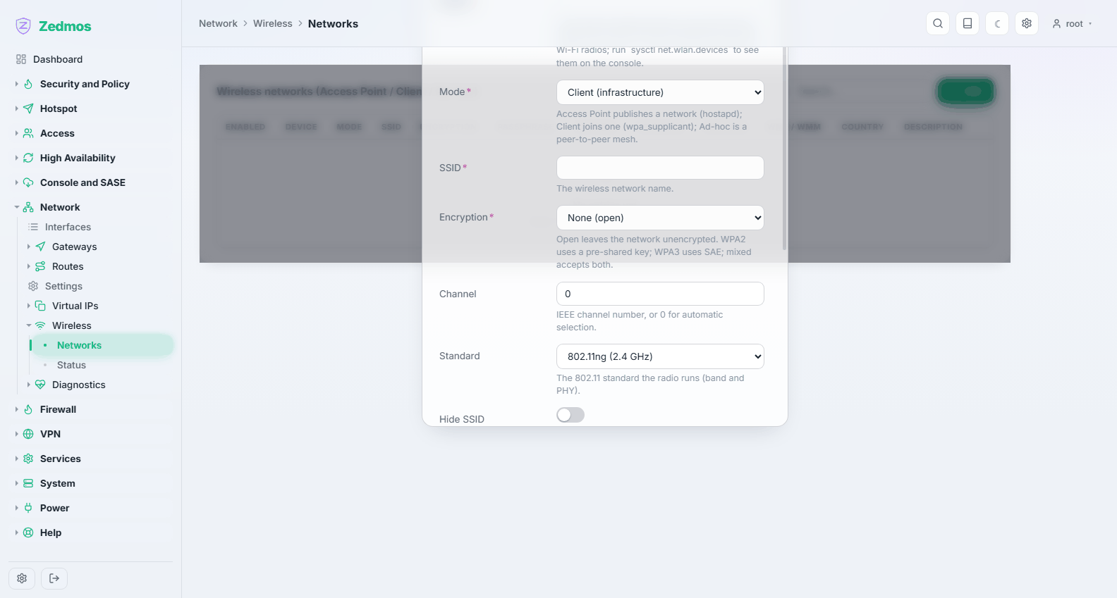Network: Ein WLAN-Netz anlegen