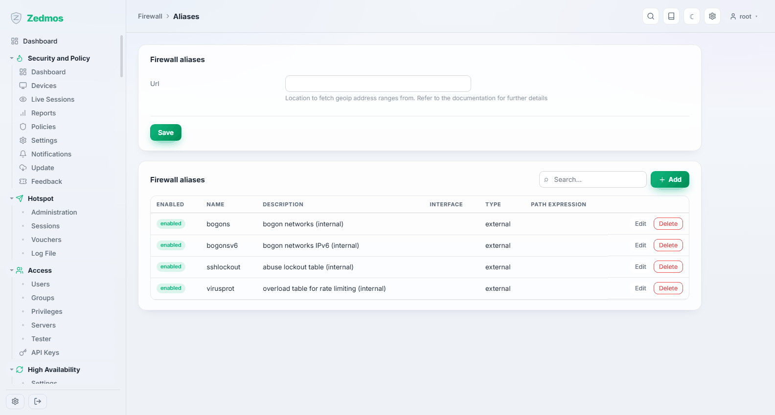 Firewall: Aliases