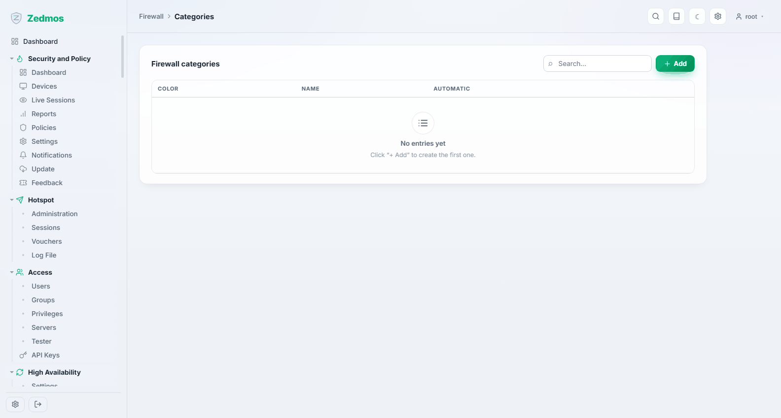 Firewall: Categories