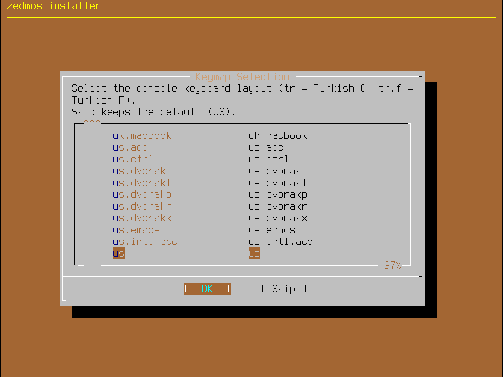 Keymap Selection