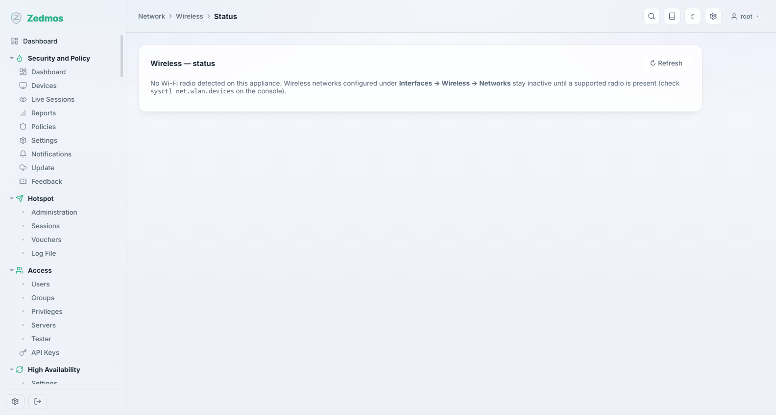 Network: WLAN-Status