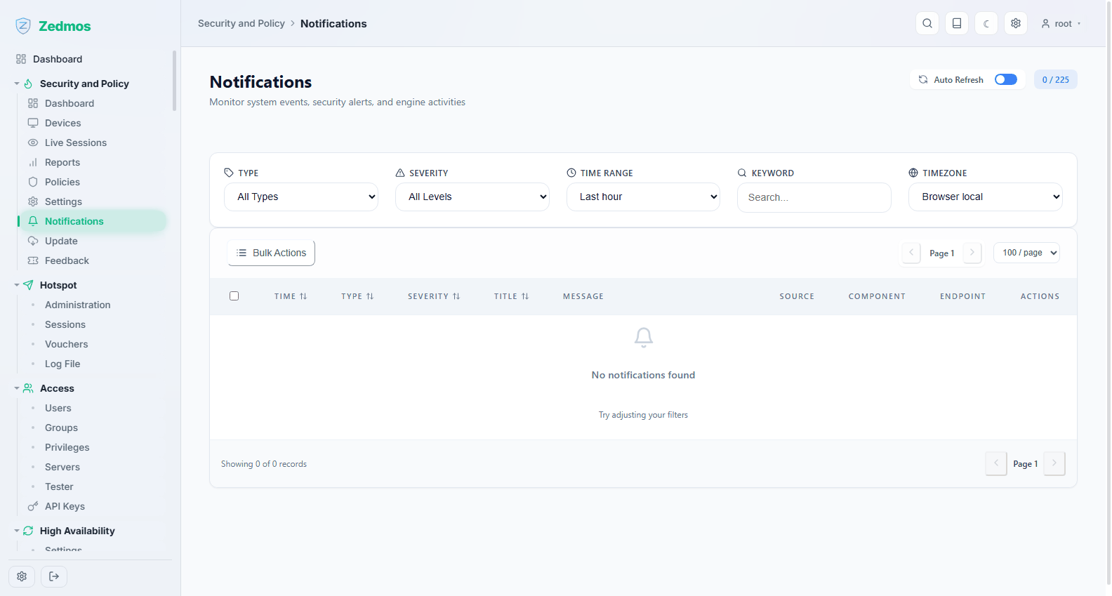 Security and Policy: Notifications