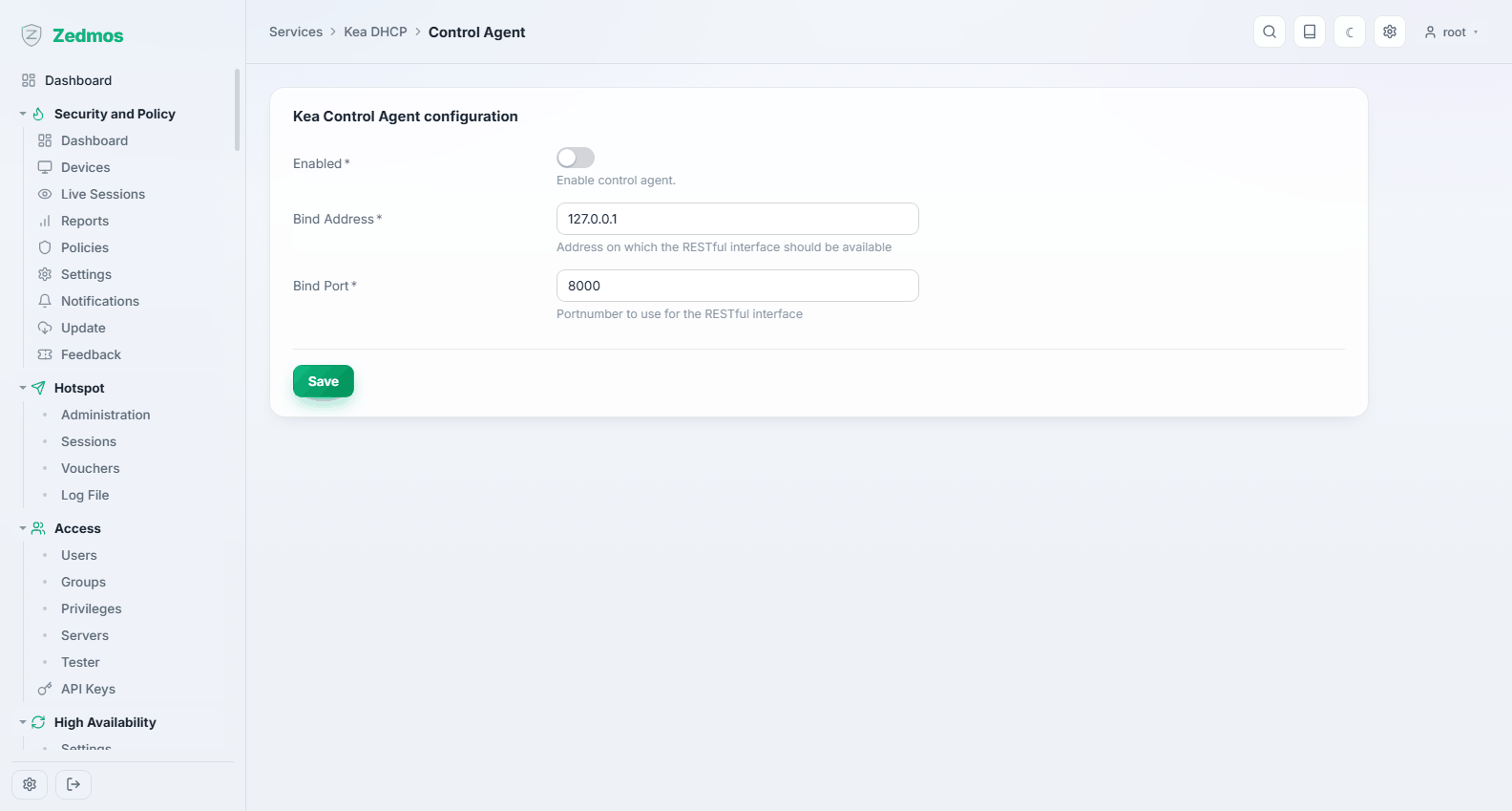 Services: Kea Control Agent