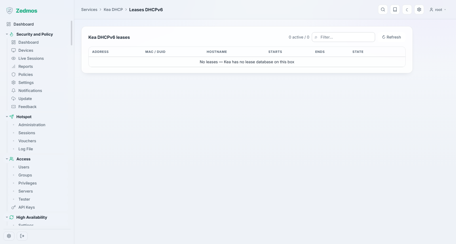 Services: Kea-DHCPv6-Leases