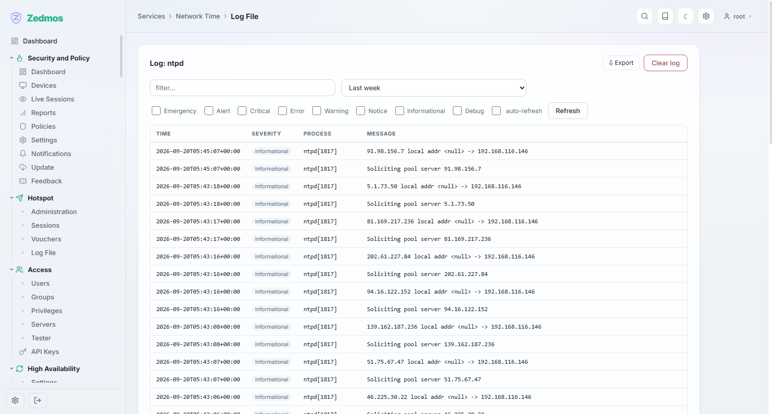 Services: NTP-Protokoll