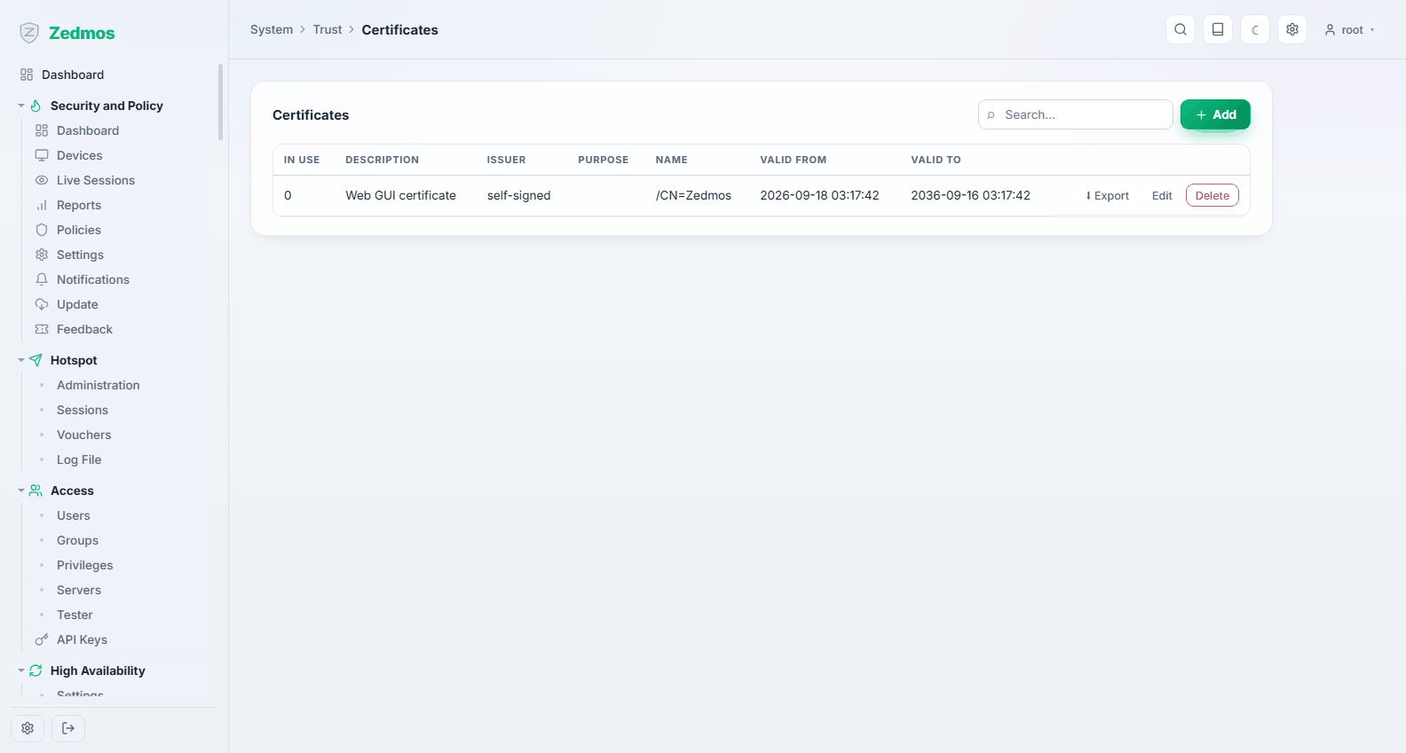 System: Certificates