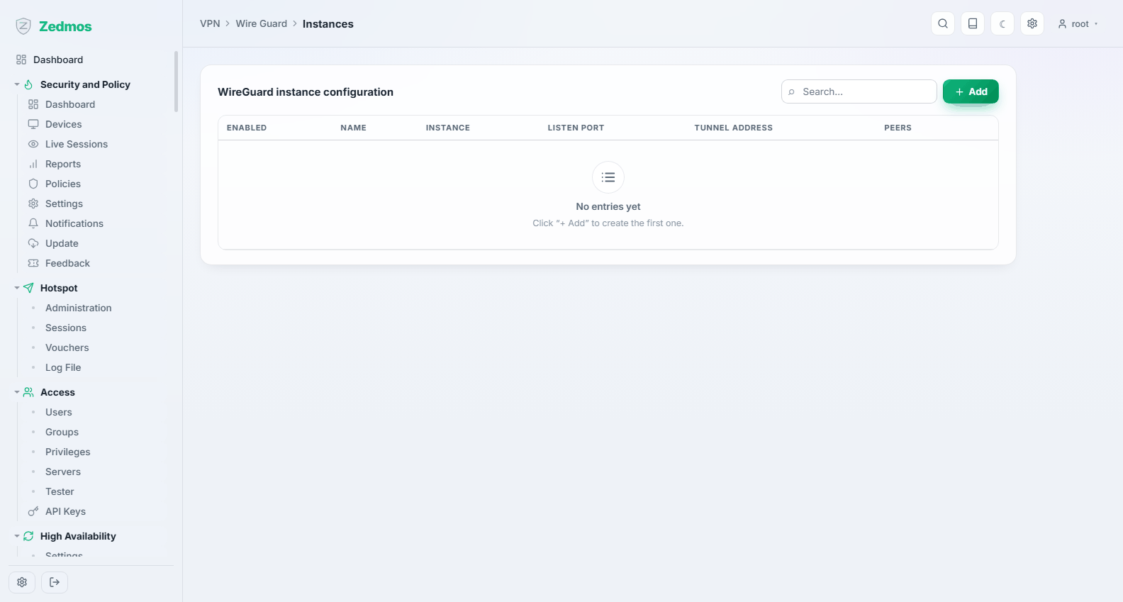 VPN: WireGuard-Instanzen