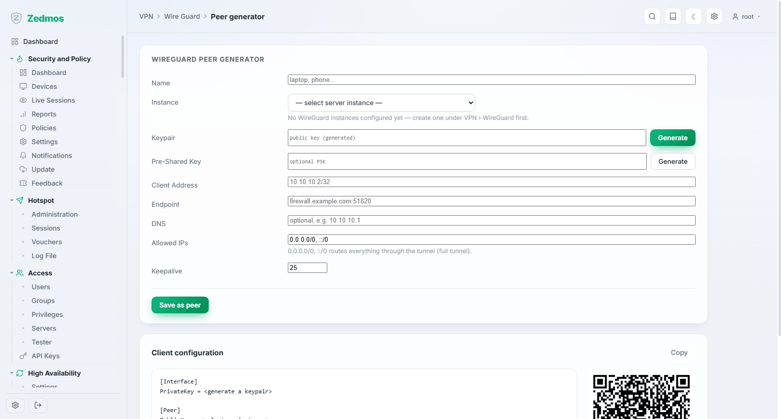 VPN: WireGuard-Peer-Generator
