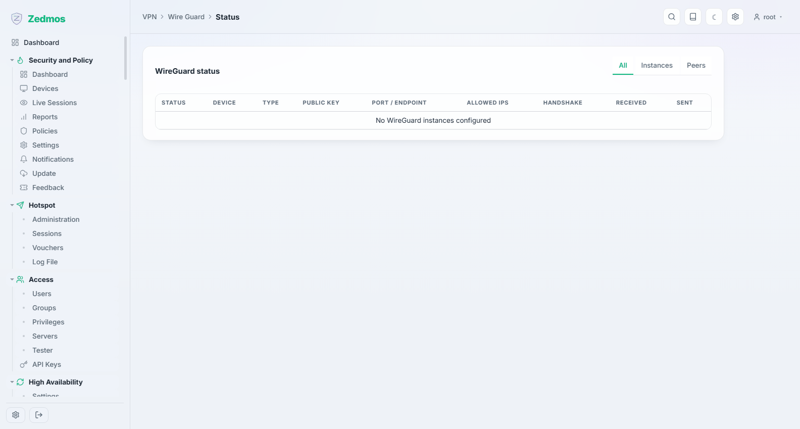 VPN: WireGuard-Status